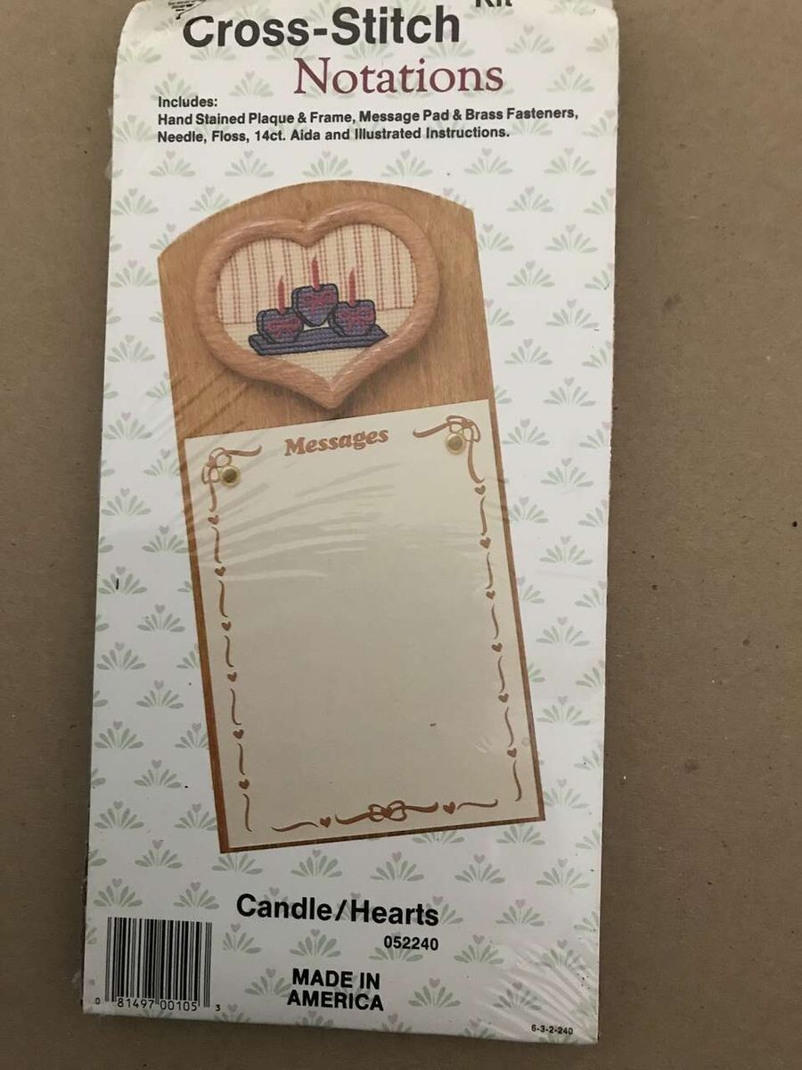 Cross-Stitch Notations Kit Candle/Heart, Unopened or Learn a Craft Hang In There or Thank God For Dirty Dishes Cross Stitch
