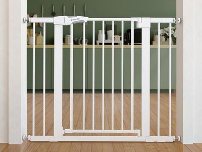 Babelio 30" Tall Pressure Mount Baby Gate - 23.6-42.5" Wide Auto-Close Pet Gate, Dual-Lock, Steel
