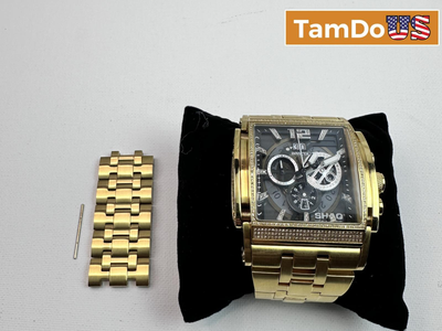 Invicta $4299 SHAQ 33741 Men's Watch 47mm 3.28ct Diamond Swiss Ronda Gold Steel