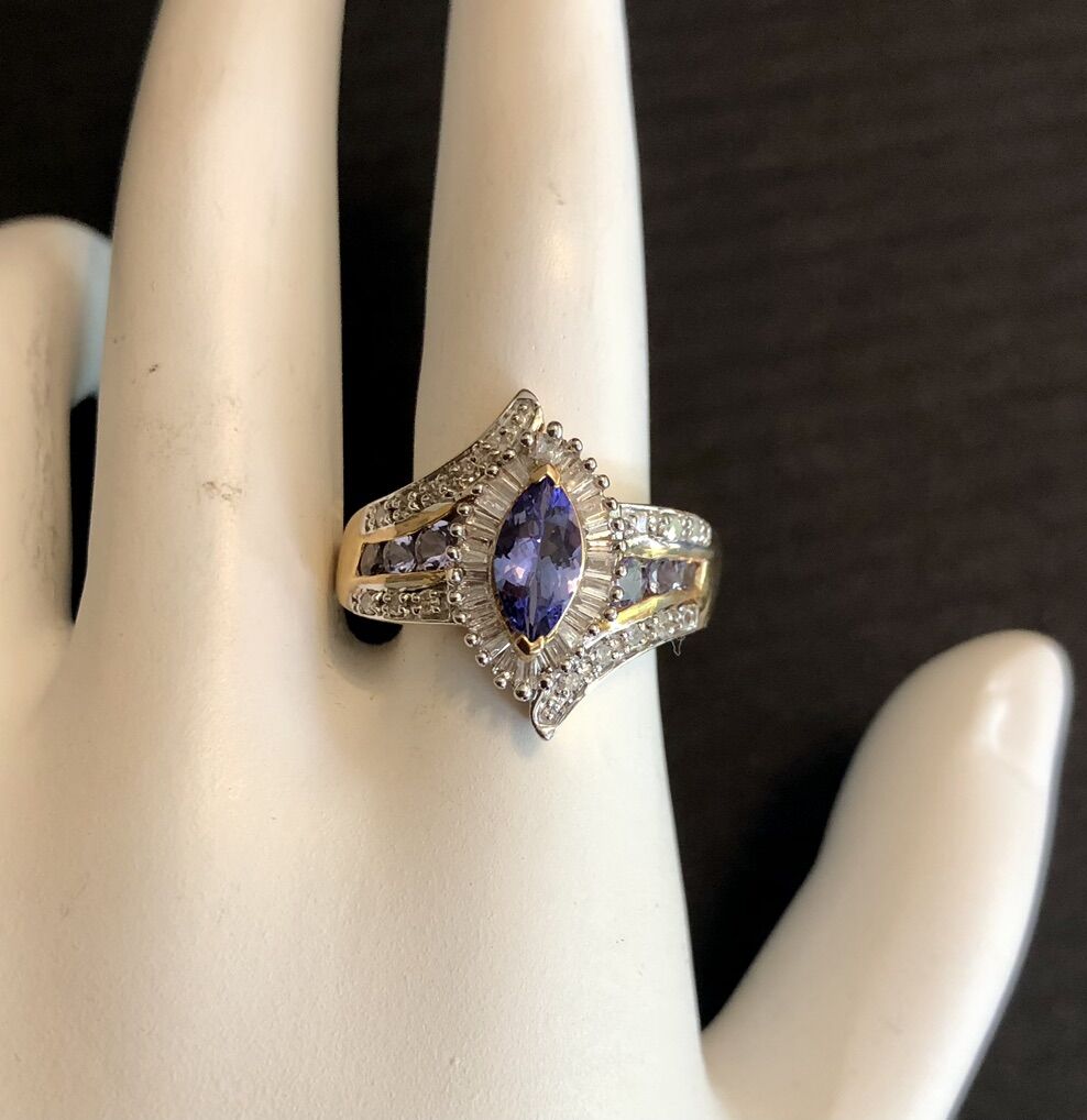 10K Gold With Mozambique Tanzanite And Diamond