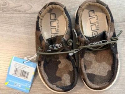 Hey Dude Toddler Shoes Size K6 Camo NEW Boys Slip On Lightweight Sneakers