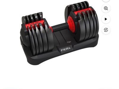 FitRx SmartBell 52.5lb Adjustable Dumbbell Set - Quick-Select Weights for Home Gym