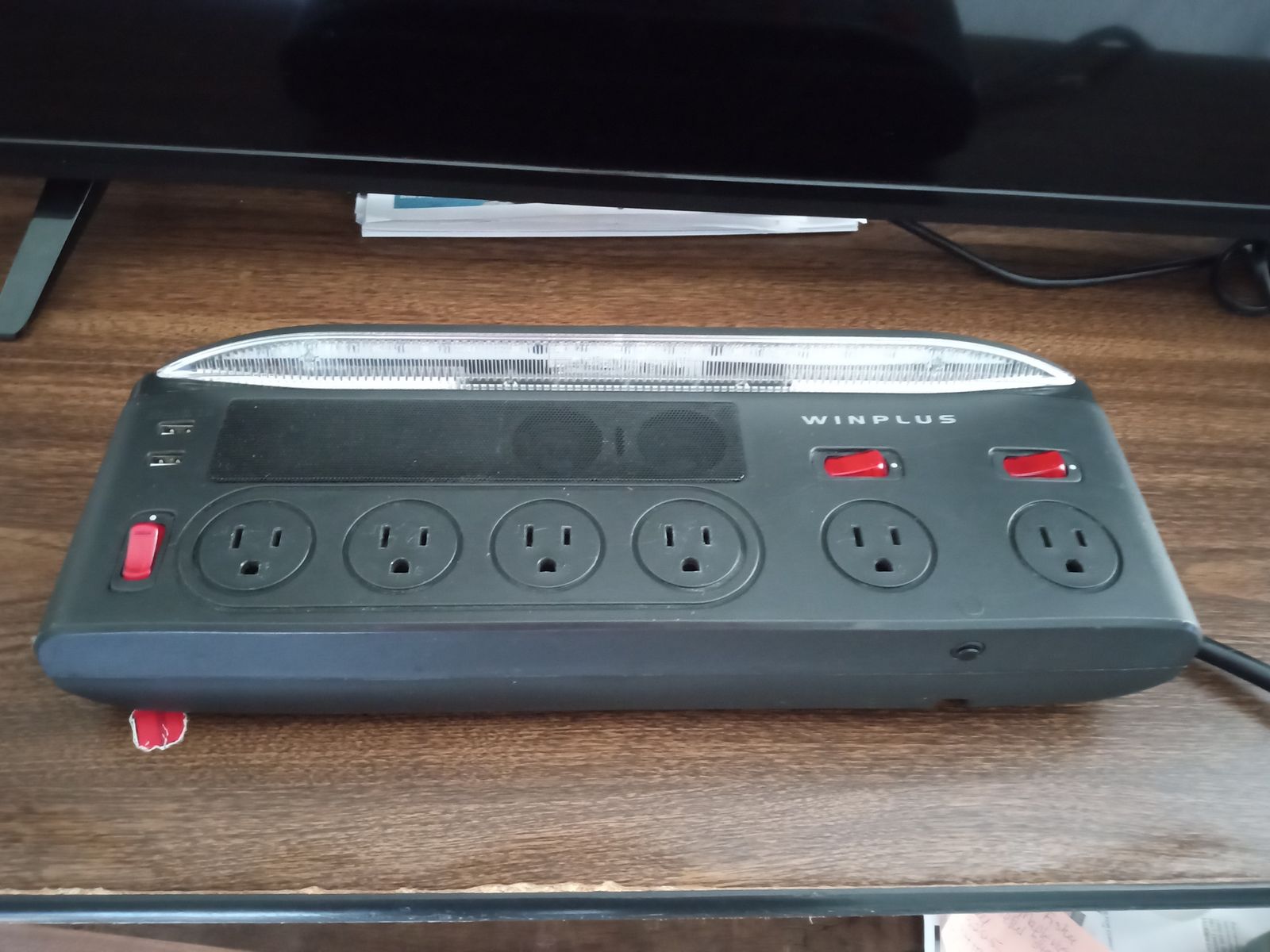 Power strip with led lights and Bluetooth speakers
