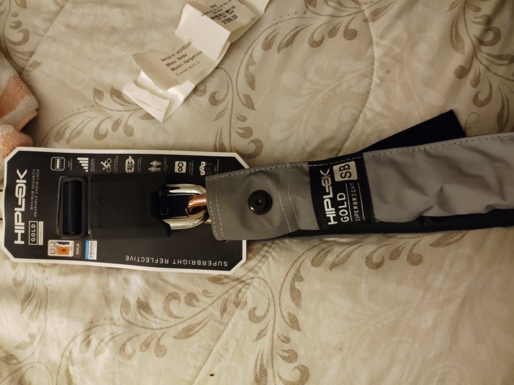 New HipLok Gold SuperBright Wearable Bike Chain