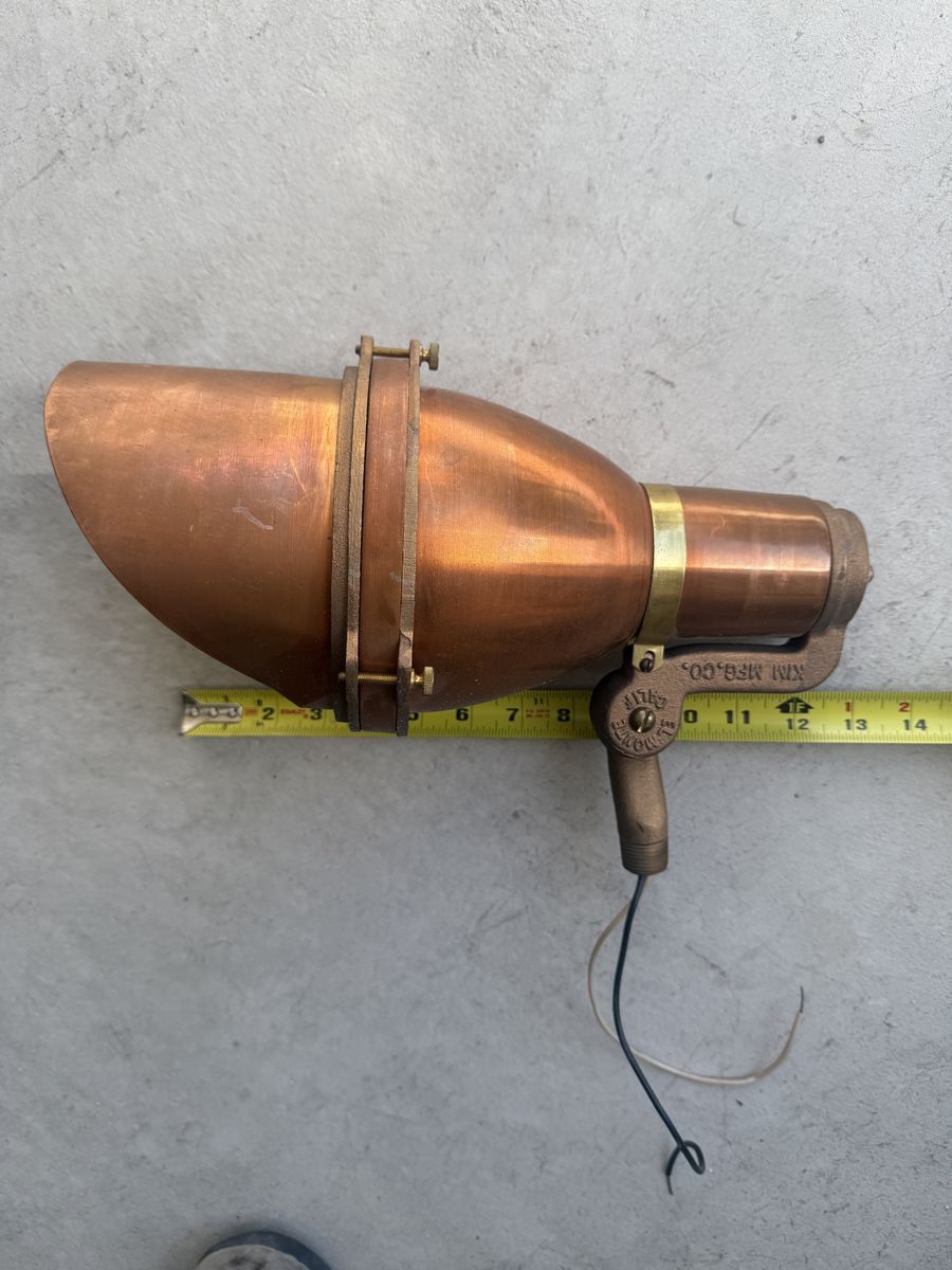 Vintage Industrial Copper Spotlight / Machine Light – KIM MFG. Co. El Monte, CA