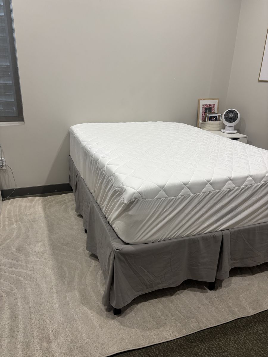 Mattress Set with Metal Frame, Topper, Bed Skirt & Cover