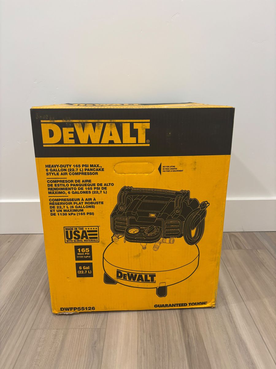 NEW- DeWalt 6 Gal. 165 PSI Electric Pancake Air Compressor