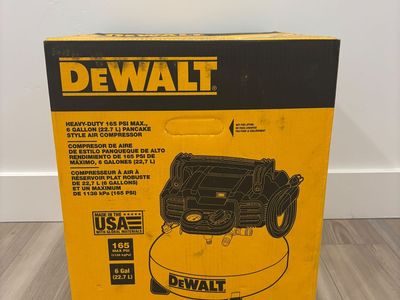 NEW- DeWalt 6 Gal. 165 PSI Electric Pancake Air Compressor