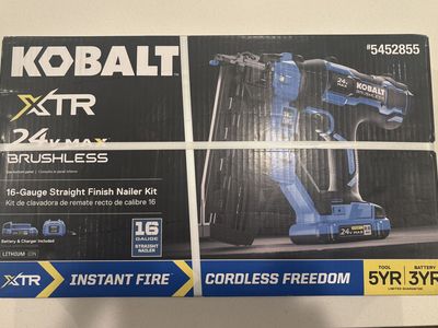 NEW Kobalt XTR 2-1/2-in 16 -Gauge Cordless Straight Finish Nailer