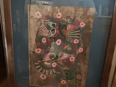Bark paper painting