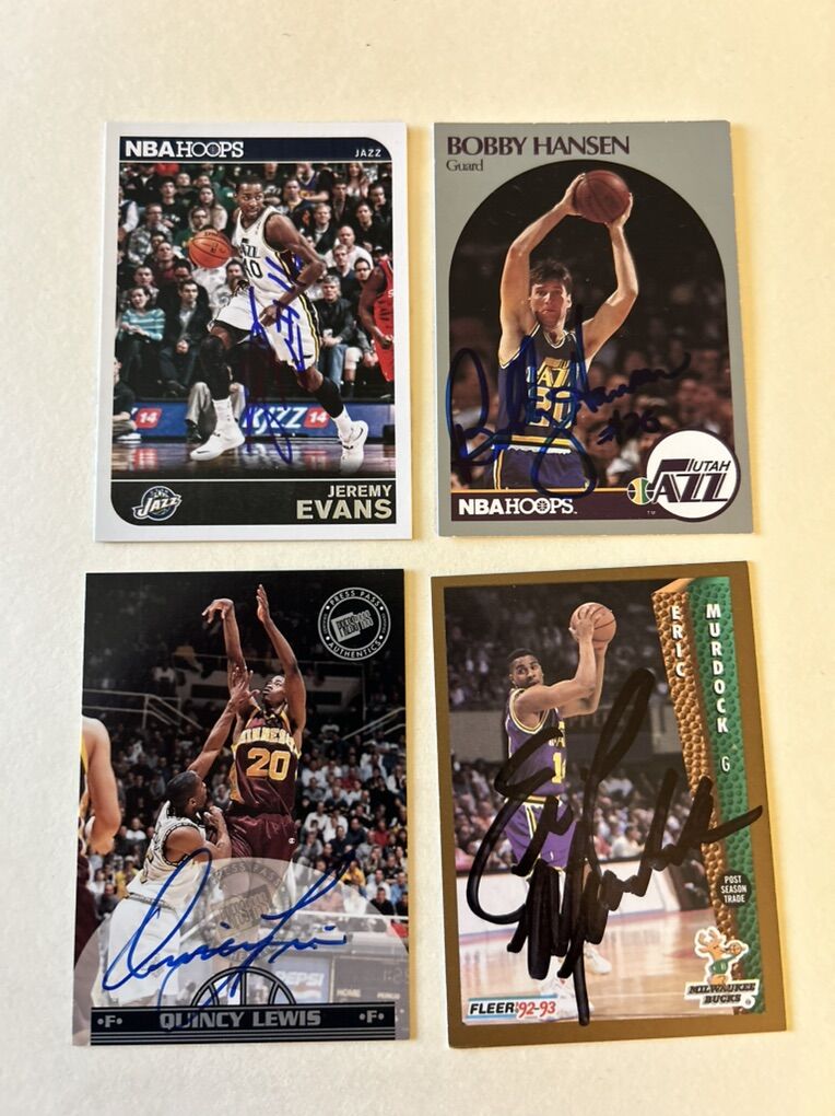 Autograph Utah Jazz NBA Auto Hand Signed Card Lot