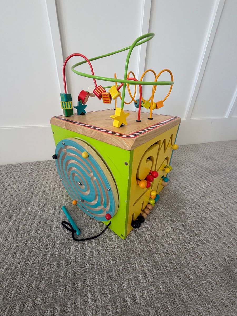 Multi-sided Wooden Activity Cube