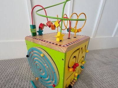 Multi-sided Wooden Activity Cube