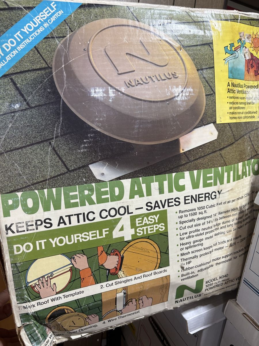 Nautilus N340 1050 CFM Powered Attic Ventilator - DIY Energy Saving Roof Vent
