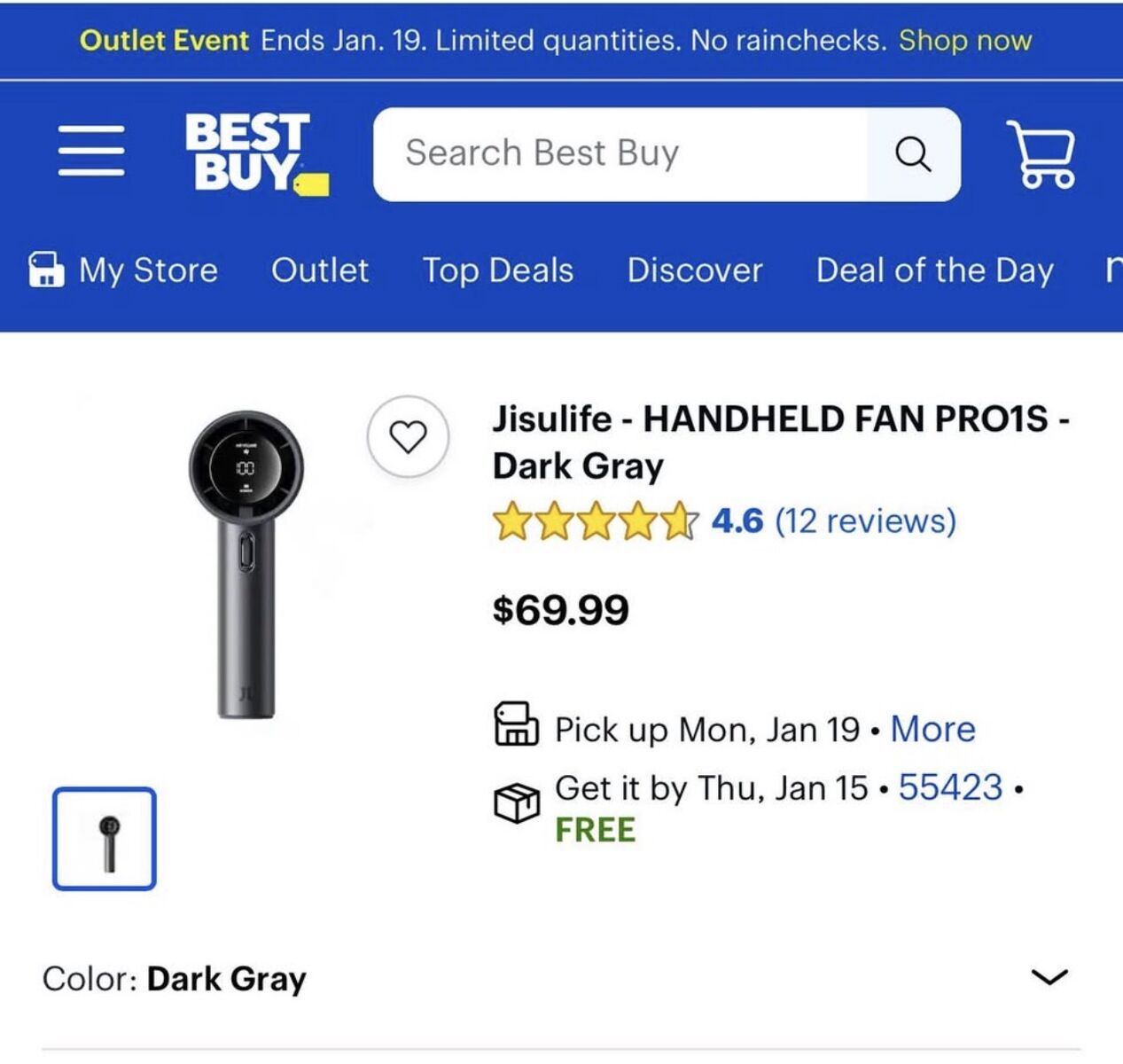 !!! Brand New JisuLife Handheld Fan Pro1 S – Unused !!!