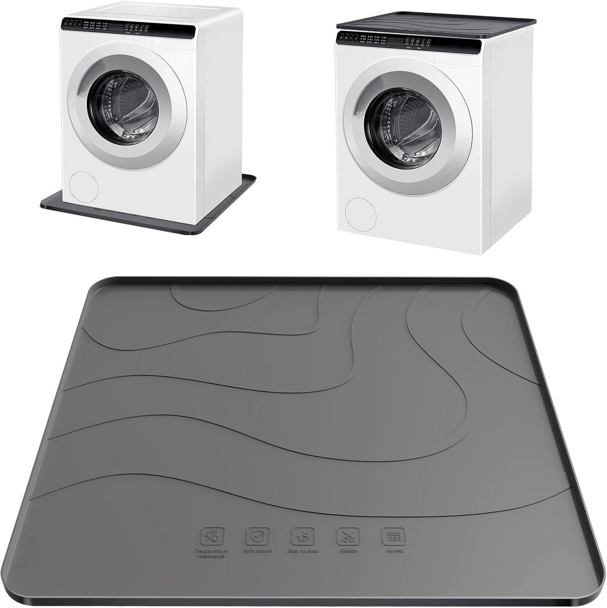 Washing Soft Machine Drain Pan Silicone Large 30"x28" Waterproof Anti-Vibration