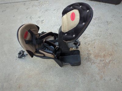 WeeRide Deluxe Child Bike Seat - Front Mount for ages 1-4, up to 33 lbs, Black/Tan