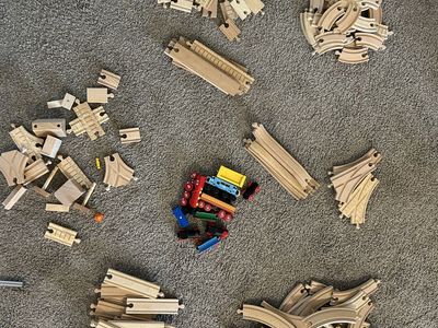 Large set of Brio tracks and accessories