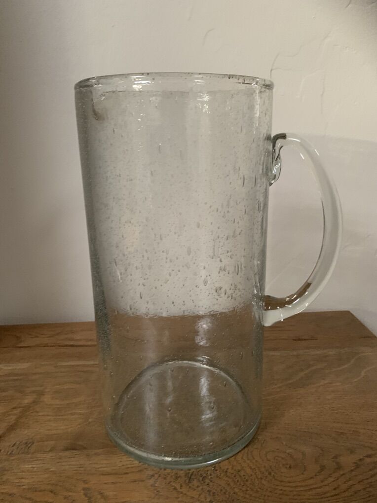 Hand Blown Bubble Glass Pitcher