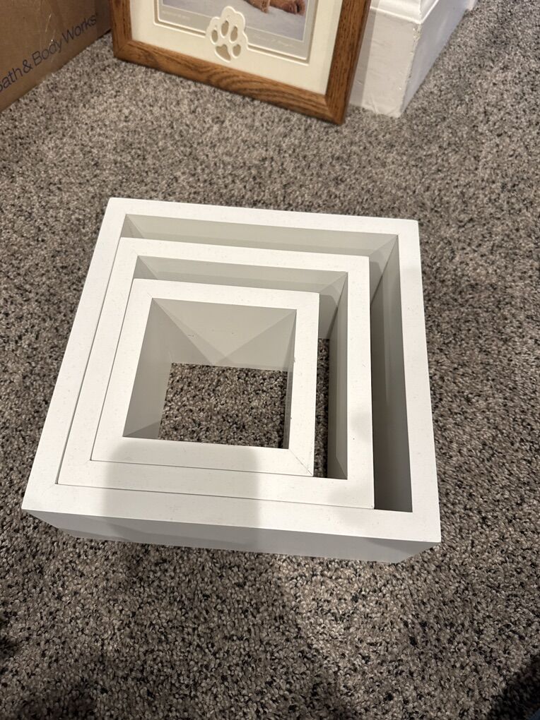 Square White Wall Shelves