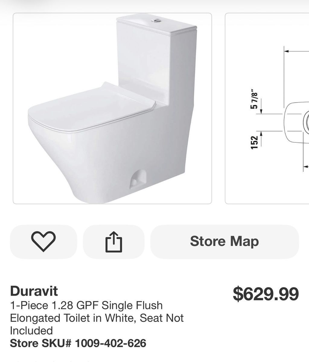 Duravit 1-Piece Elongated Toilet