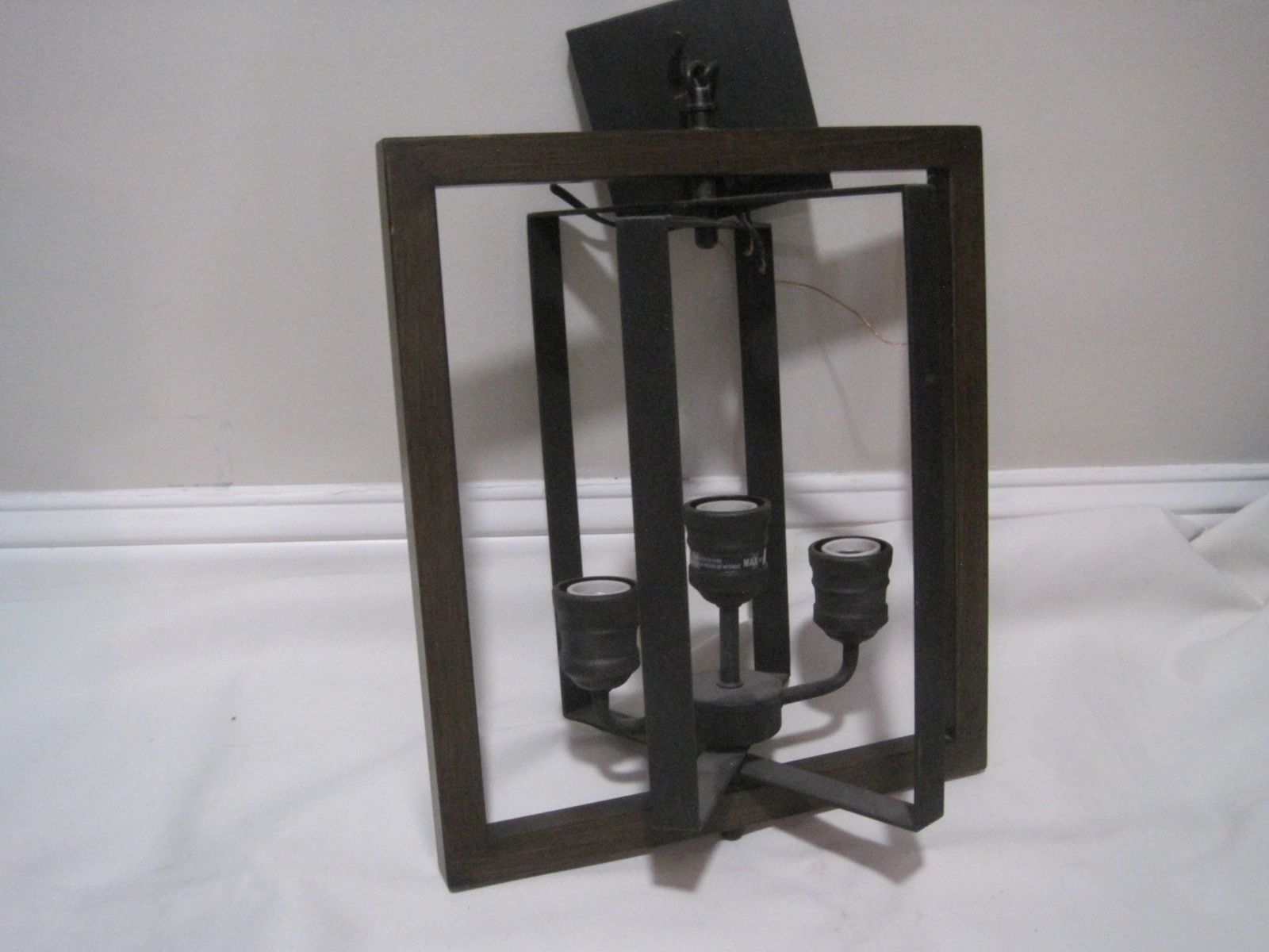 Home Decorators Collection Palermo Grove 14" Black & Brown 3-Light Iron Pendant