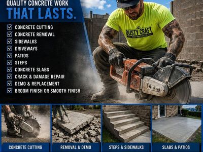 Concrete Repair • Cutting • Driveways • Patios >Pavers