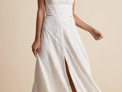 Lulus Eldoria White Lace Strapless Bustier Maxi Dress - Size XS