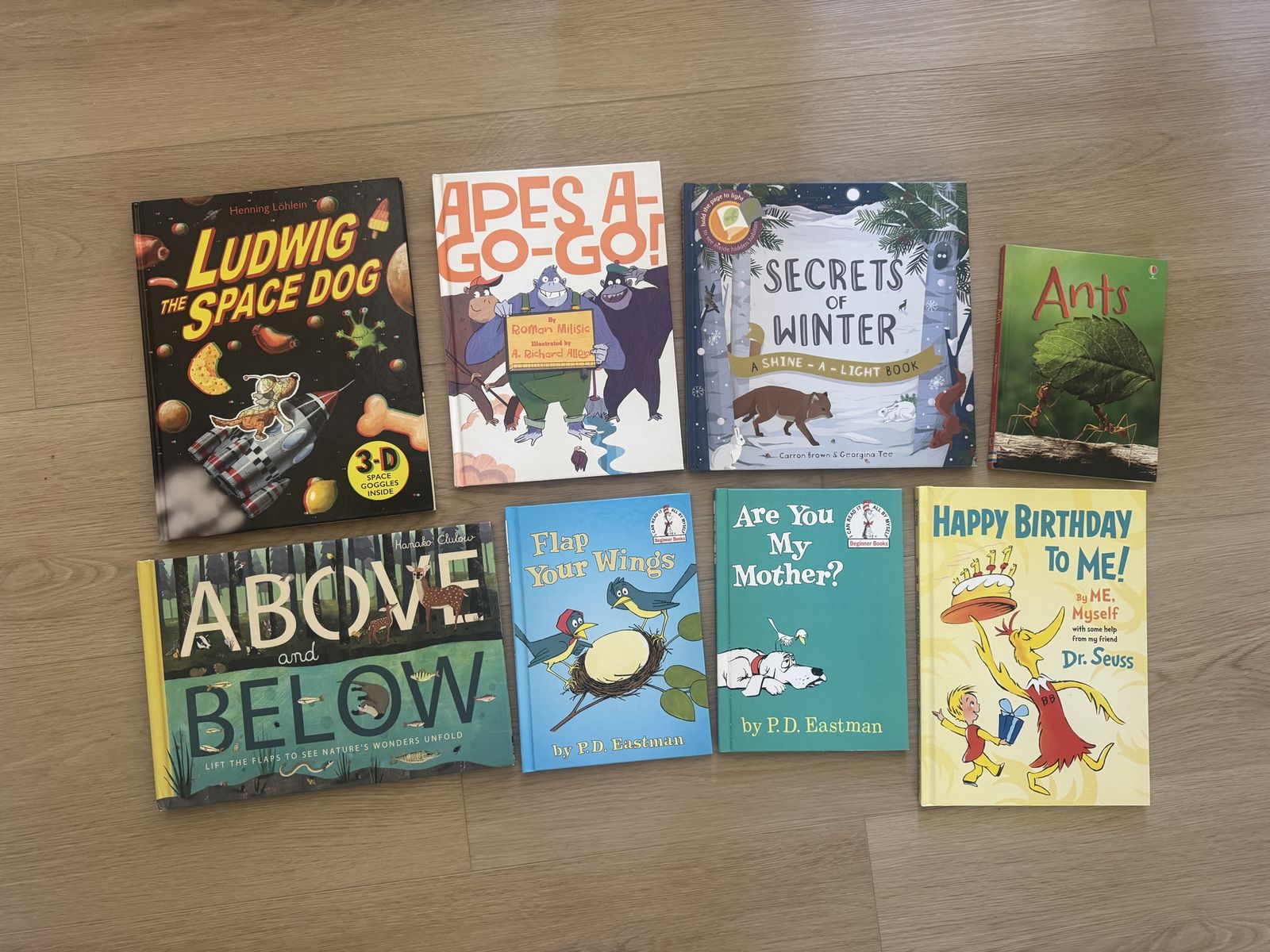 Kids' Hardcover Book Lot: Dr. Seuss, P.D. Eastman, Shine-A-Light & more - 8 Educational/Adventure Titles