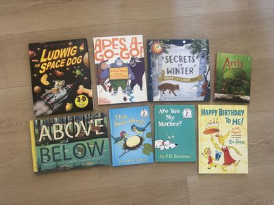 Kids' Hardcover Book Lot: Dr. Seuss, P.D. Eastman, Shine-A-Light & more - 8 Educational/Adventure Titles