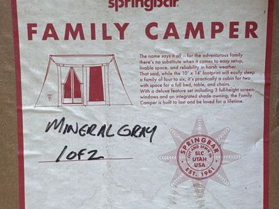 Spring bar, Family camper tent mineral Gray brand new