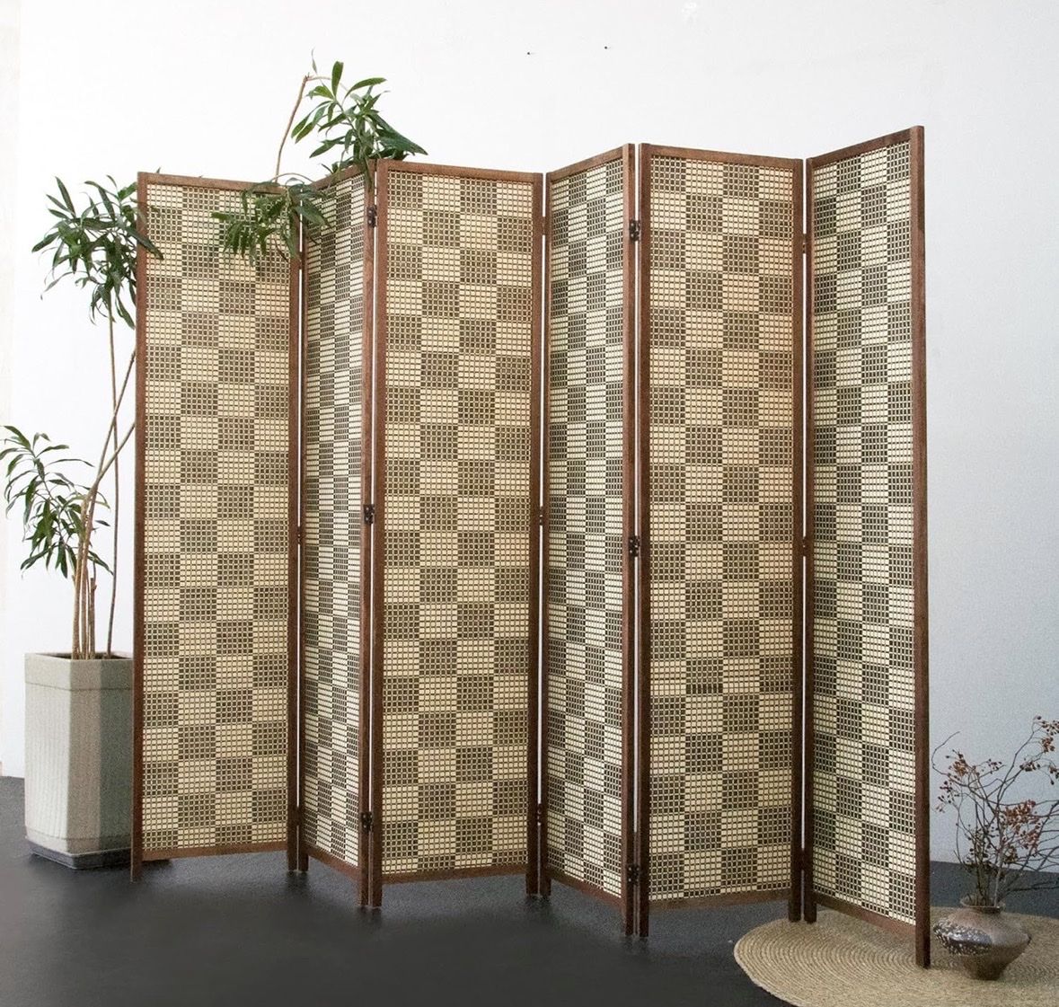 Room Divider Screen - Mid-Century Modern, 6-Panel Design - New!