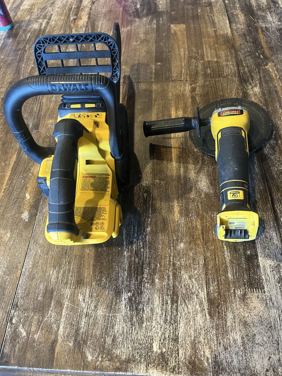 Dwalt 20v chainsaw and grinder