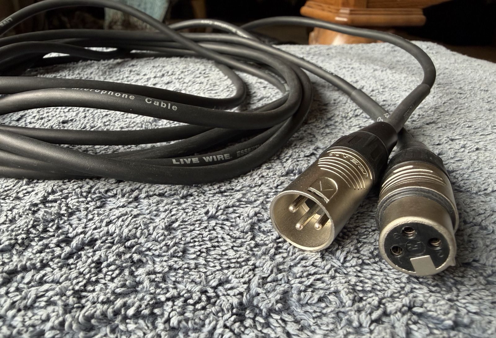 Live Wire Essential XLR Mic Cable, 15 feet, New (2 available)