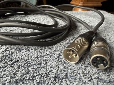 Live Wire Essential XLR Mic Cable, 15 feet, New (2 available)