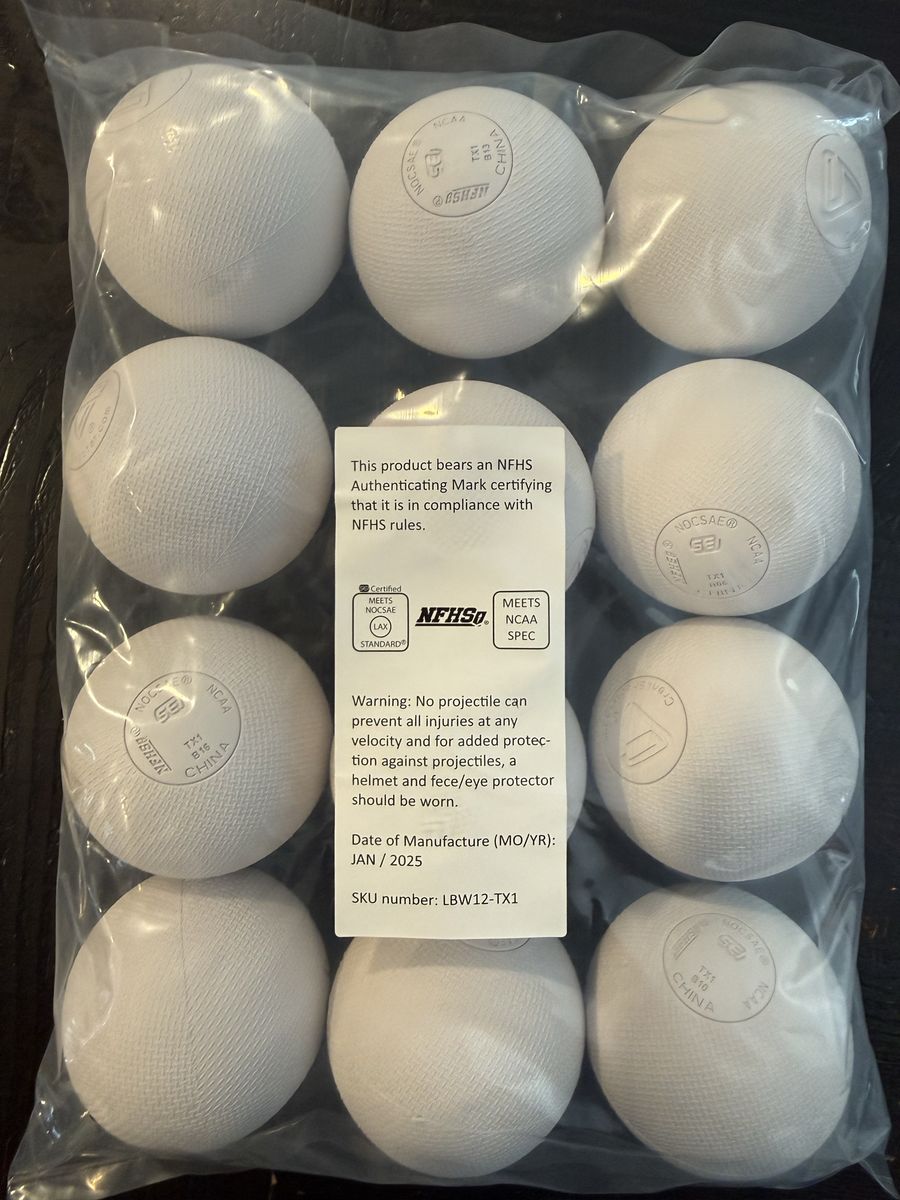 12 Pack of CRANKSHOOTER TX1 Textured Lacrosse Balls NFHS/NCAA/NOCSAE certified!