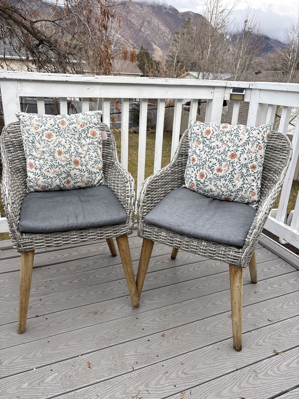 Wicker patio chairs