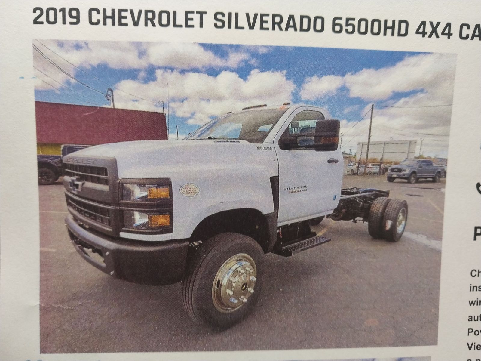 2019 Chevy  6500. Low miles 4x4 Diesel