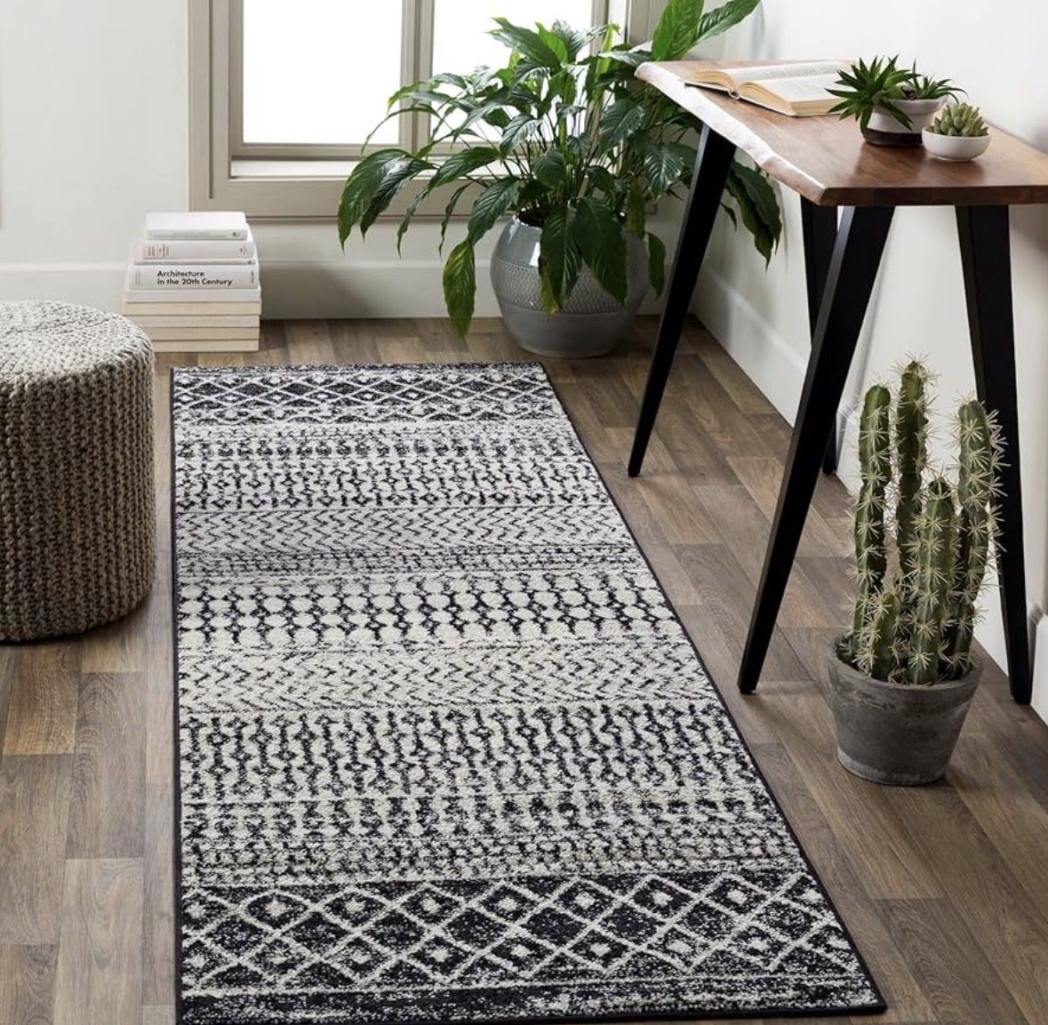 Black, White and Grey Runner