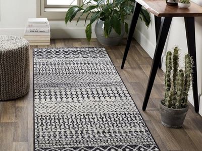 Black, White and Grey Runner
