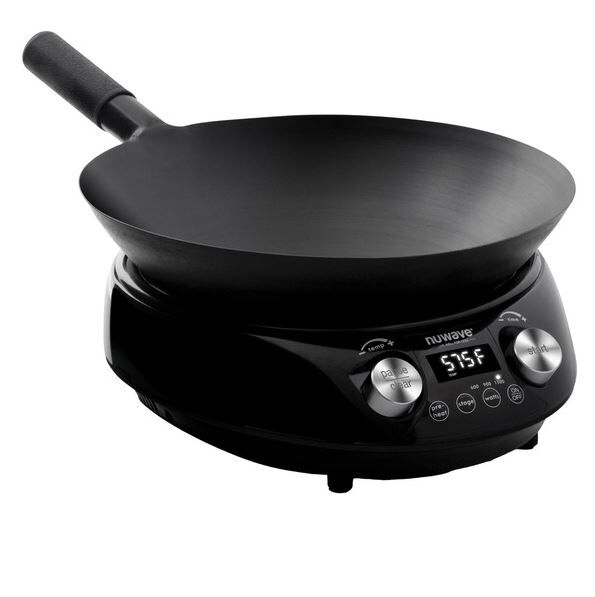 Nuwave 80070CT Induction Wok, Carbon Steel with Glass Lid 1919935 #104384