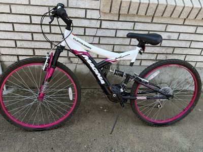 Magna Cliff Runner Dual Suspension Mountain Bike - White/Pink