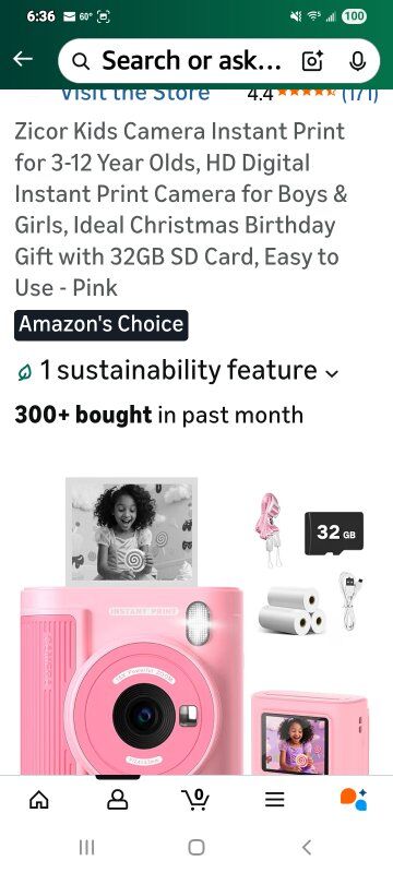 New in Box! Instant Print Camera Pink