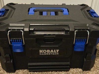 Kobalt CASESTACK Black Modular Hard Tool Box with Blue Latches