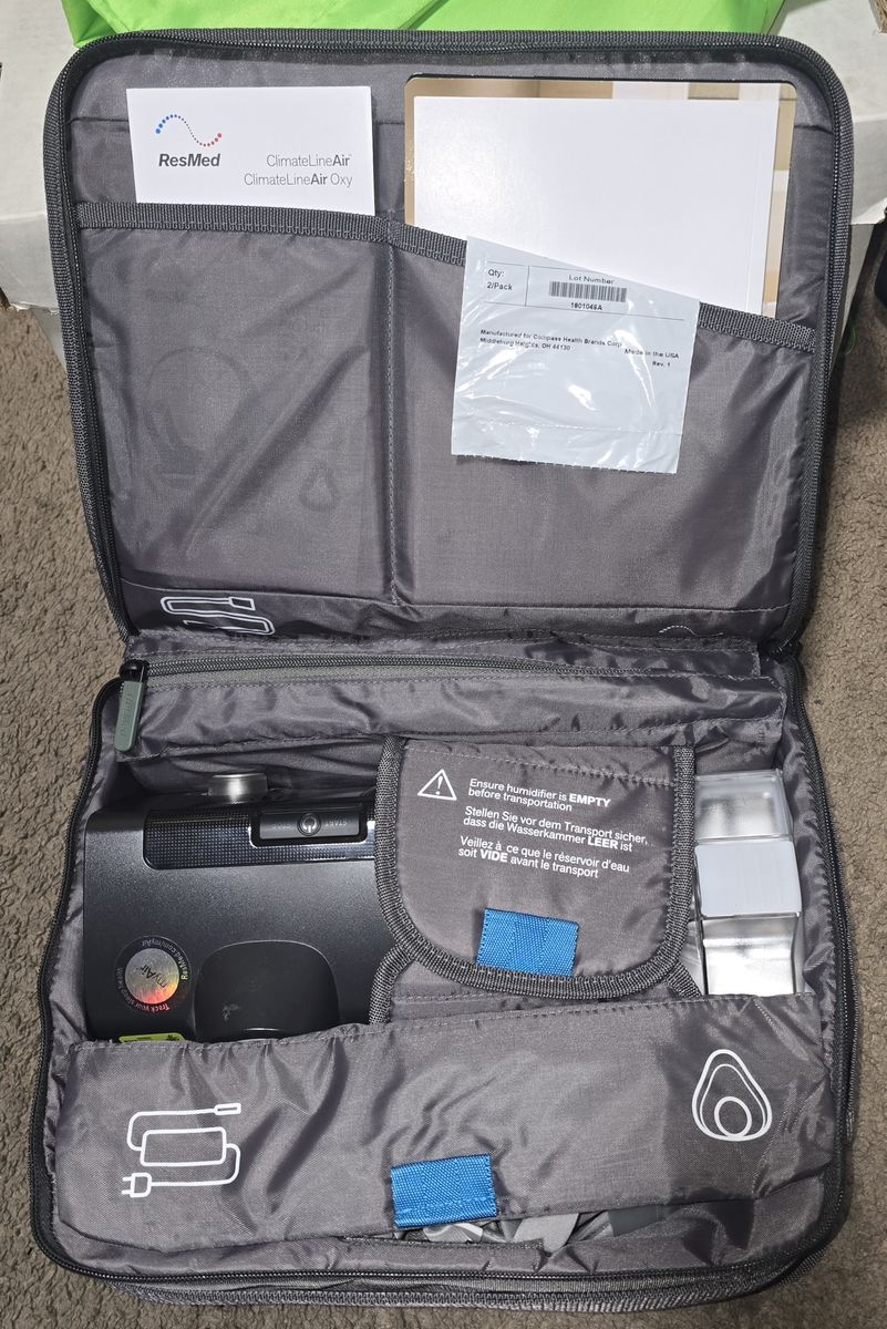 New ResMed AirSense 10 CPAP ALL Parts Travel Bag Hose Mask Power Cord Reservoir
