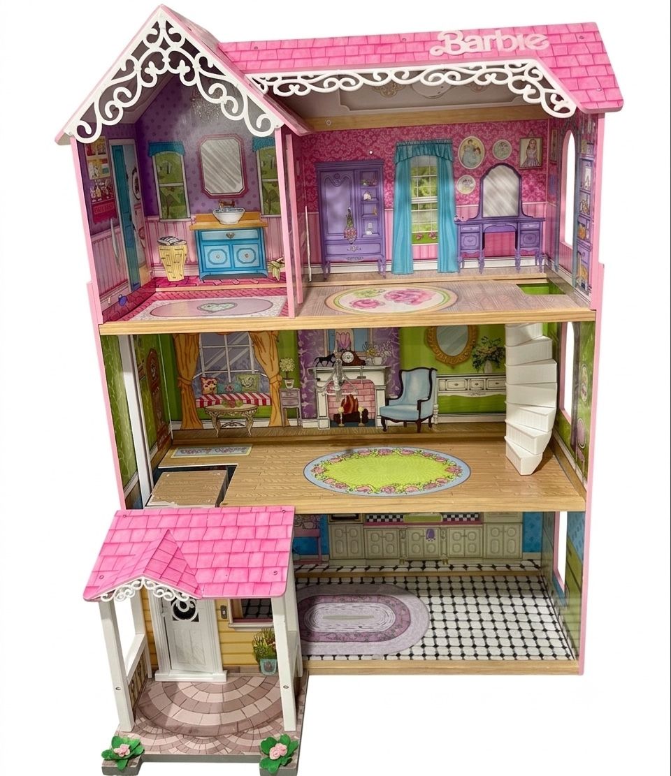 KidKraft Dollhouse - Wood, 4ft, 3 Levels, + Accessories