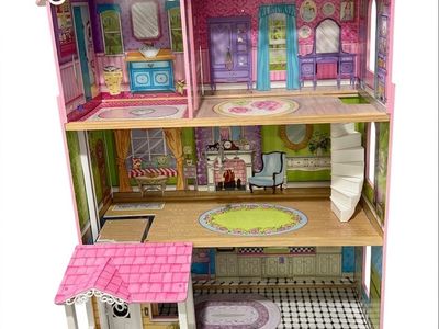 KidKraft Dollhouse - Wood, 4ft, 3 Levels, + Accessories