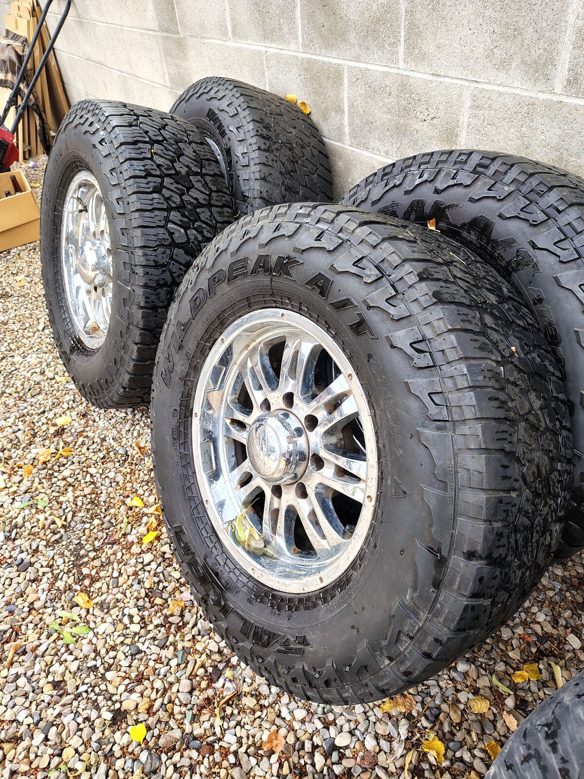 Tires, 2 sets, 8 lug fits Chevy or Dodge trucks