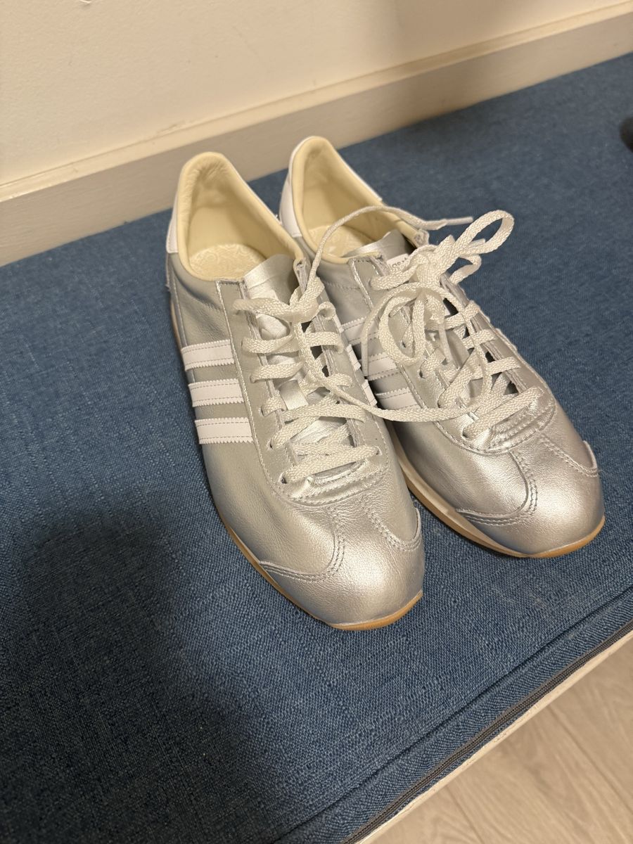 Adidas Silver Metallic Leather Low Top Sneakers - Women's Size 7.5