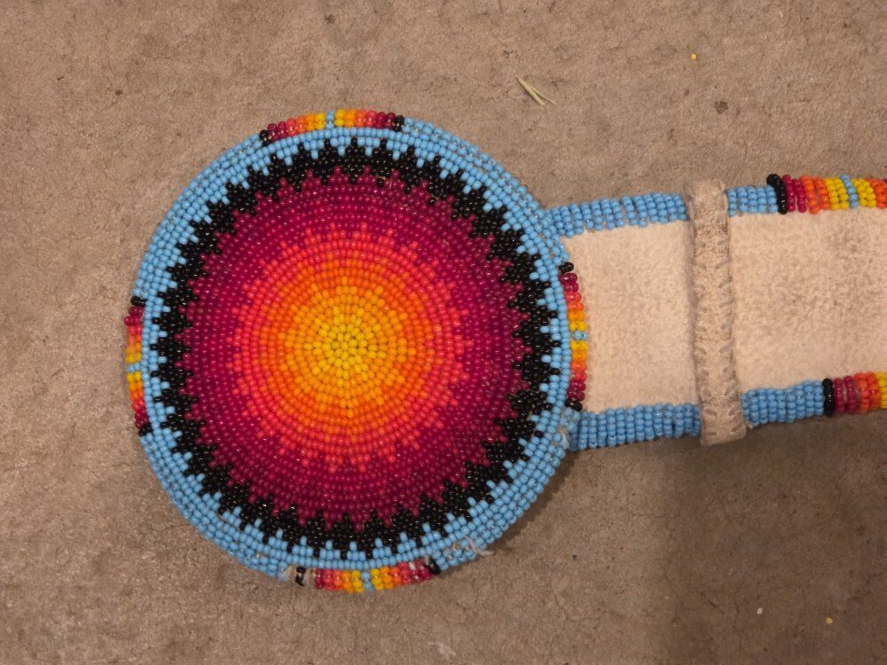 Handmade custom beaded regalia belt